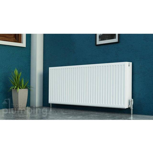 Kartell K-RAD Kompact Type 22 Double Panel with Double Convector Horizontal Radiator | White | Mild Steel | 400mm x 1000mm