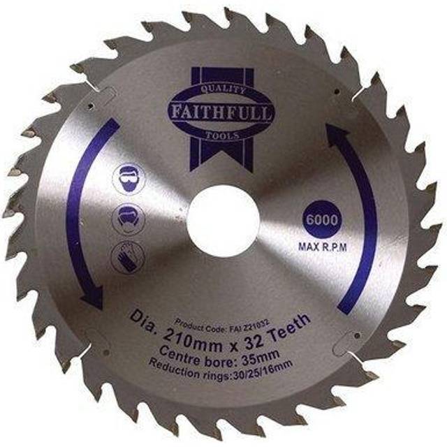 Faithfull Fine Finish TCT Circular Saw Blade 210mm 32T 35mm