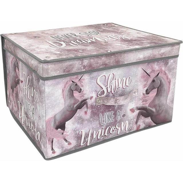 The Magic Toy Shop - Large Collapsible Jumbo Storage Box Folding Storage Chest Kids Room Tidy Toy Box (Unicorns)