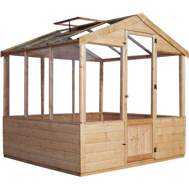8ft x 6ft Wooden Shiplap Traditional Greenhouse Potting Shed - Brown