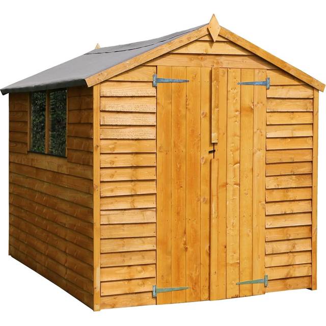 Mercia 8 x 6ft Double Door Overlap Apex Shed - Mercia Garden - Brown - 6 x 8ft