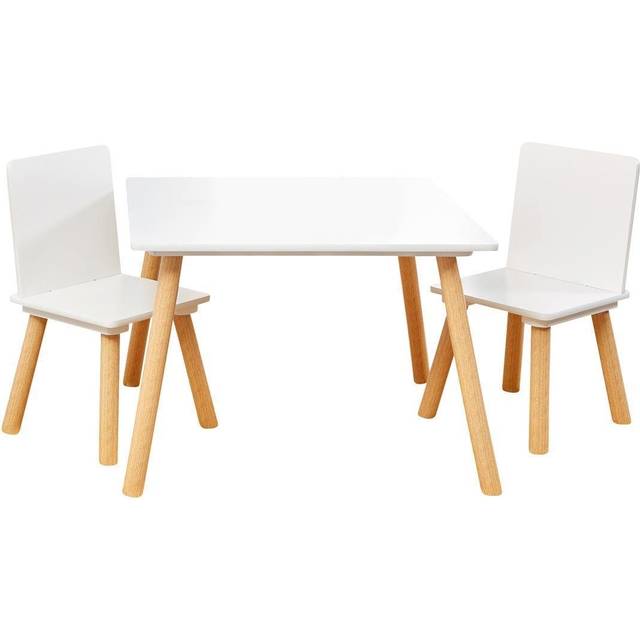 Liberty House Toys Kids White and Pinewood Table and Chair Set, White