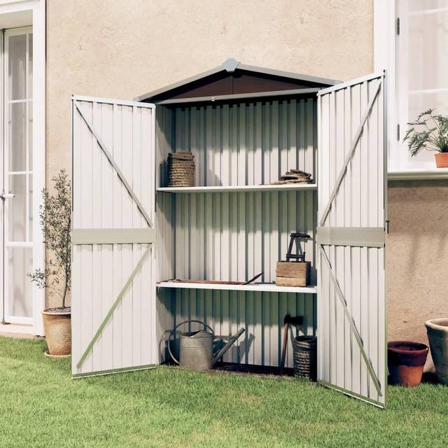 Garden Shed Brown 116x45x175 cm Galvanised Steel Vidaxl