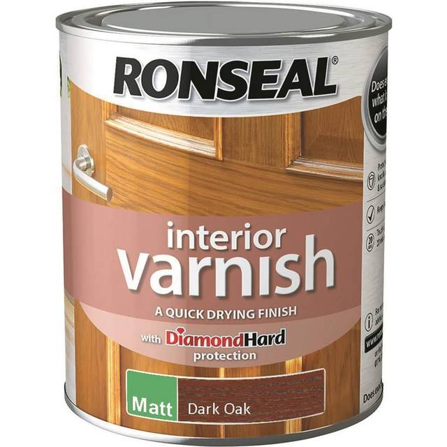 Ronseal Interior Matt Quick Dry Varnish Dark Oak 750ml