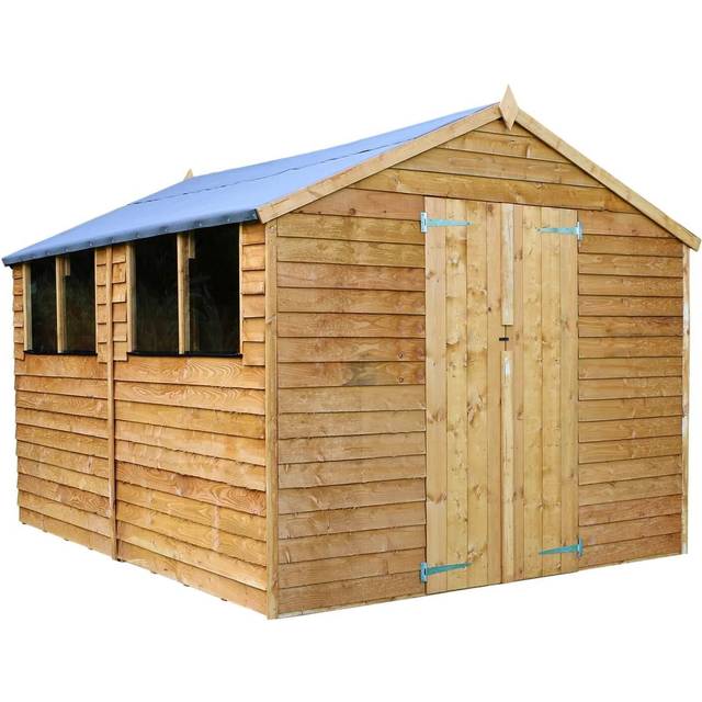 Mercia 12 x 8ft Double Door Overlap Apex Shed - Mercia Garden - Brown - 8 x 12ft