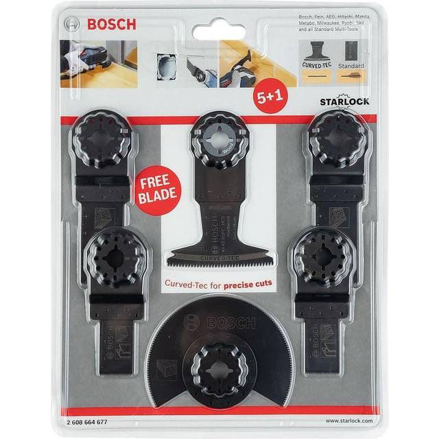 Bosch 6 Piece Cutting Starlock Oscillating Multi Tool Wood and Metal Blade Set