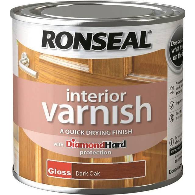 Ronseal Interior Quick Dry Gloss Varnish Dark Oak 250ml