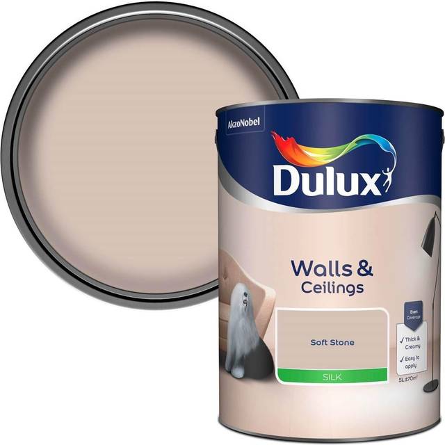 Dulux Silk Emulsion Paint, 5L, Soft Stone