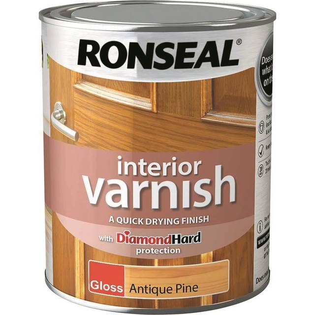 Ronseal 36849 Interior Varnish Quick Dry Gloss Antique Pine 750ml