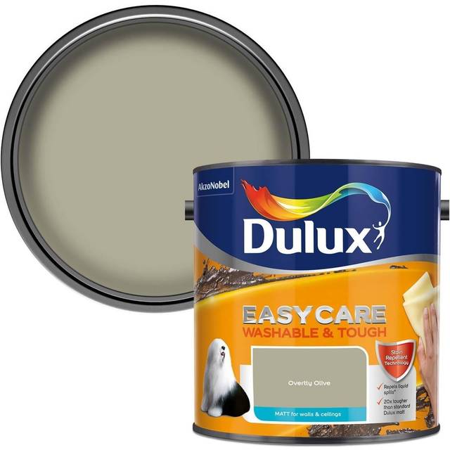 Dulux Easycare Washable & Tough Overtly Olive Matt Emulsion Paint - Green - 2.5L