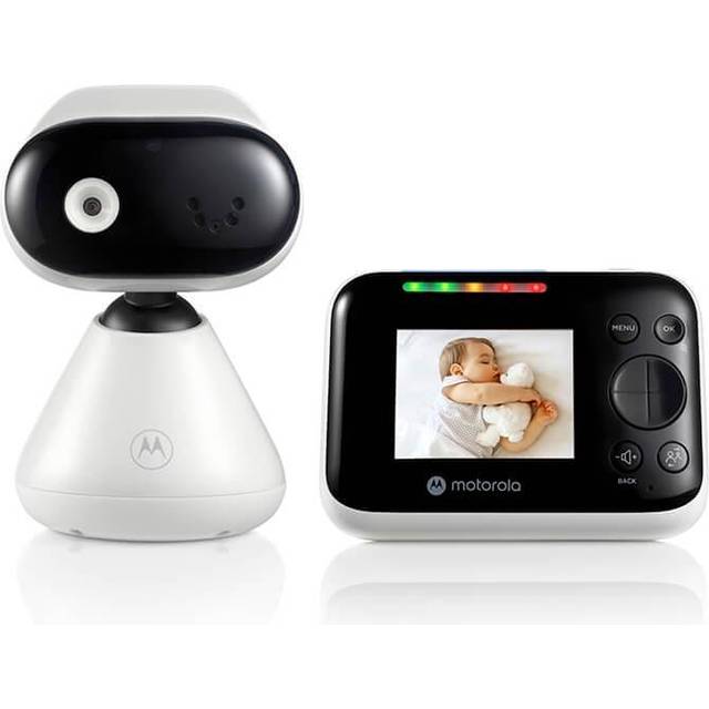 Motorola Nursery PIP1200 – babymonitor med kamera – 2,8 tum föräldenhet – 2-vägskommunikation – rumstemperatur – infrarött mörkerseende – 300 m räckvidd, vit/svart