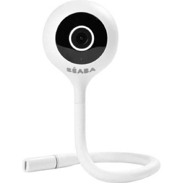 BÉABA - Baby Monitor Zen Connect - Video Baby Monitor - 1080 p Full HD-kamera - Walkie Talkie, lång räckvidd - Anslutning till mobilnätverk och WiFi möjlig - Vaggvisor, flexibel stång - Vit