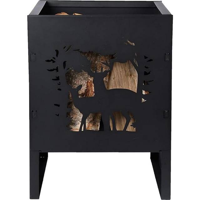 Esschert Design Fire Basket Deer Square Garden Outdoor Fireplace Fire Pit