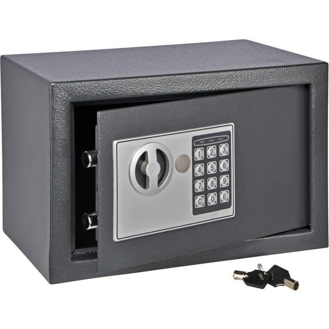 HI Safe with Electric Lock Dark Grey 31x20x20cm Hotel Security Storage Chest