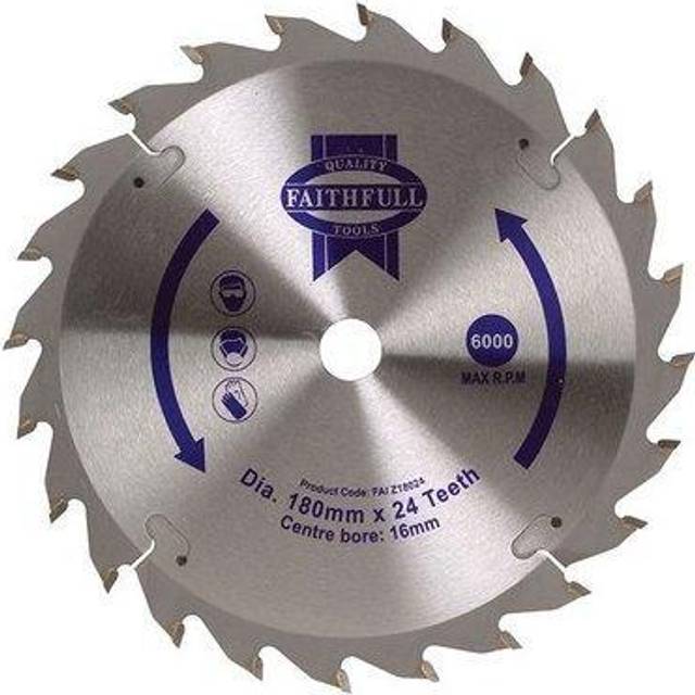 Faithfull Fast Rip TCT Circular Saw Blade 180mm 24T 16mm