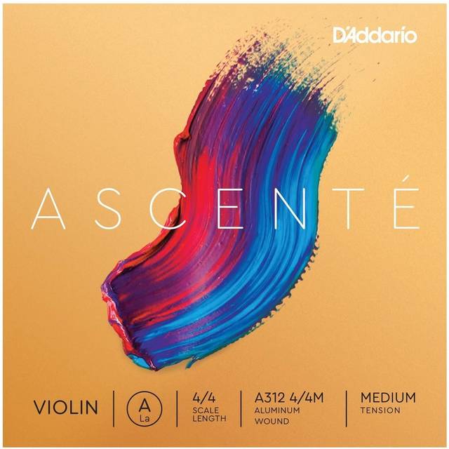 D'Addario A312 4/4M Medium Spänning Ascenté Violin A sträng, 4/4 skala