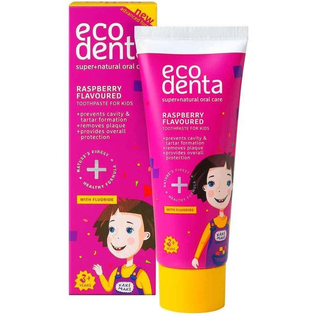 Ecodenta Super + Naturlig tandkräm för barn Smak Raspberry 75 ml