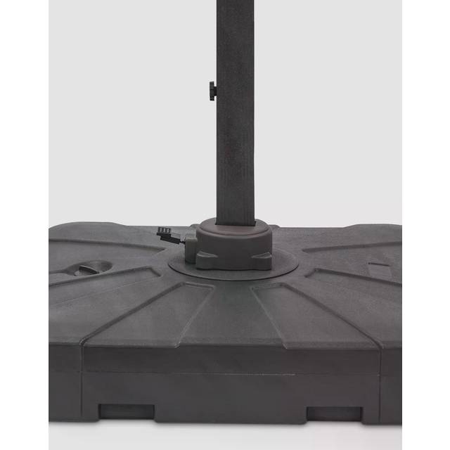 Royalcraft Deluxe 3.5m Round Solar Led Cantilever Grey Parasol with 100Kg Base, Grey