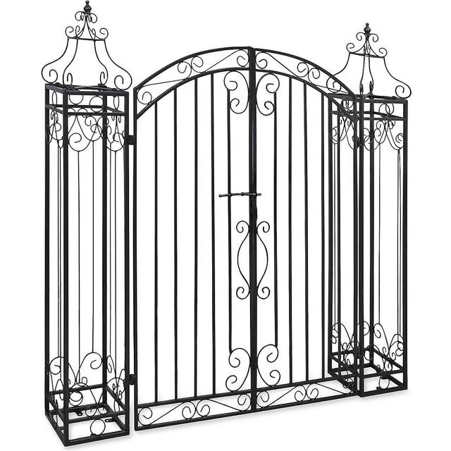 vidaXL Ornamental Garden Gate Wrought Iron 122x20.5x134 cm - Black