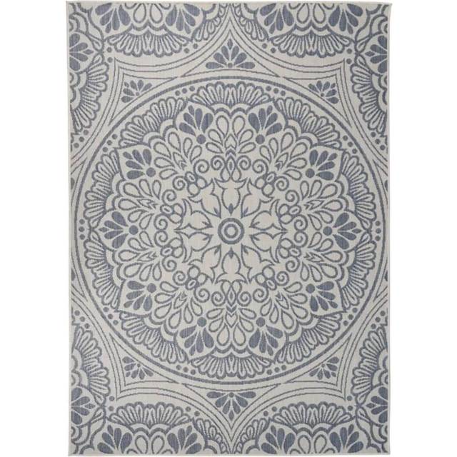 vidaXL Outdoor Flatweave Rug 120x170 cm Blue Pattern