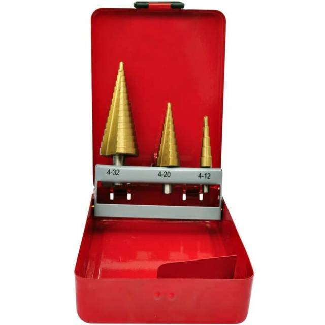 vidaXL 3-Piece HSS Step Drill Set