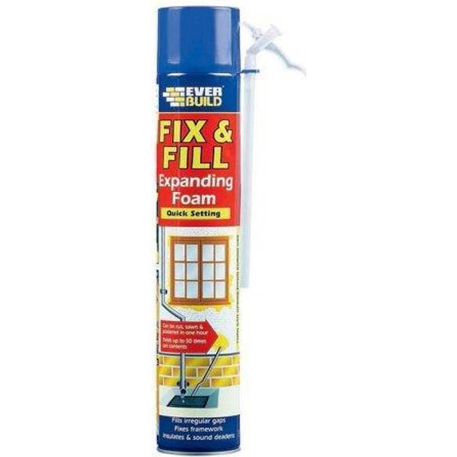 EVERBUILD FIX & FILL EXPANDING FOAM, LARGE, 750ml, QUICK SETTING (BLUE LID ON AEROSOL CAN)