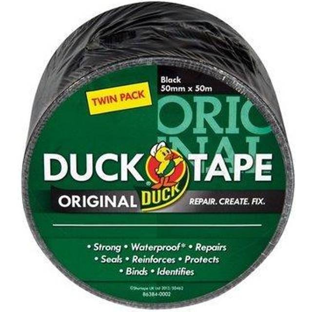 Shurtape Duck Tape Original 50mm x 50m Black (Twin Pack)