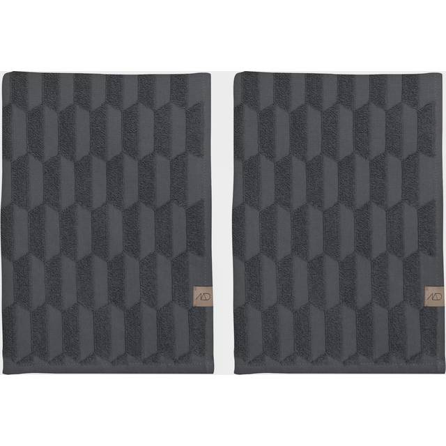 Mette Ditmer - Geo Gästhandduk 35x55 Cm 2-pack - Antracit