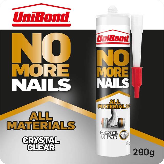 Unibond no more nails all materials crystal clear grab adhesive cartridge 290g