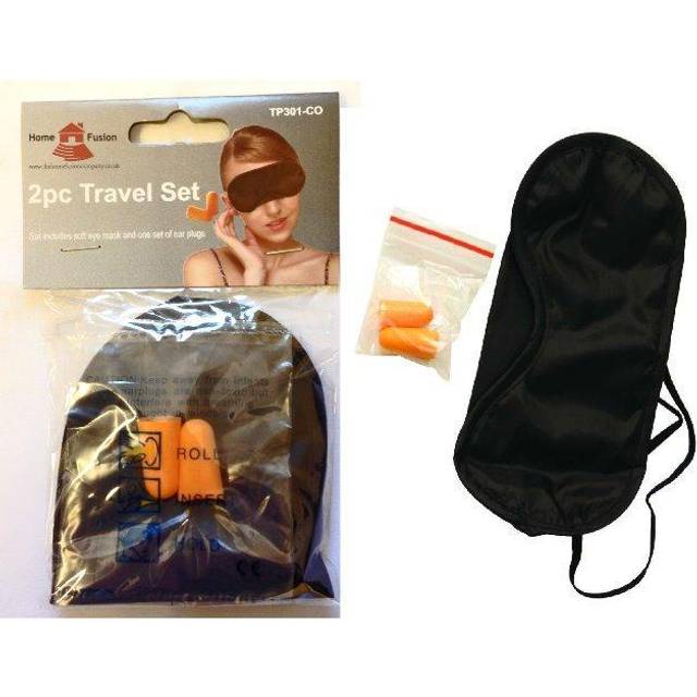 Travel Sleep Eye Mask Sleeping Mask & Ear Plug Set Blind Fold Soft Fabric Ideal For Car Plane Journeys