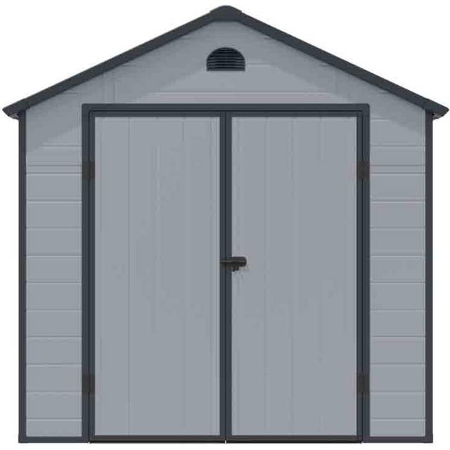 Rowlinson Airevale 8X6 Apex Plastic Shed - Light Grey, Grey