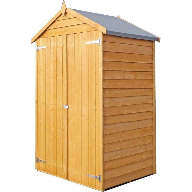 Shire Overlap Windowless Shed 4x3 with Double Doors - Brown