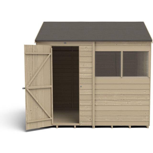 Forest Garden 8x6 Forest 4Life Overlap Reverse Apex Wooden Shed - 8 x 6 Forest Overlap Pressure Treated Reverse Apex Shed - Pressure Treated - Delivery Only