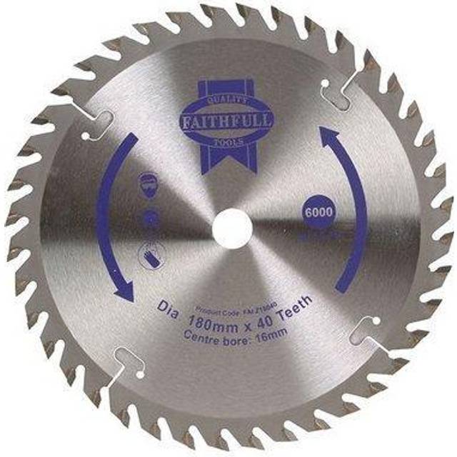 Faithfull Fine Cross Cut TCT Circular Saw Blade 180mm 40T 16mm