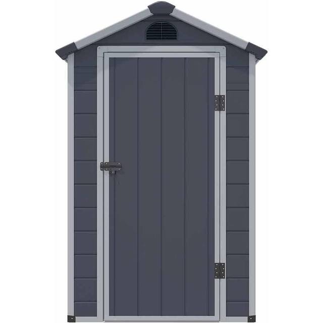Rowlinson Airevale 4X3 Apex Plastic Shed - Dark Grey, Grey