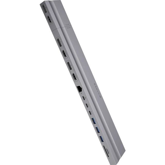 HyperDrive - Dockningsstation - USB-C x 2 - 3 x HDMI, 3 x DP - 1GbE