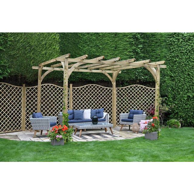 Forest Large Ultima Wooden Garden Pergola Kit 10'x10'
