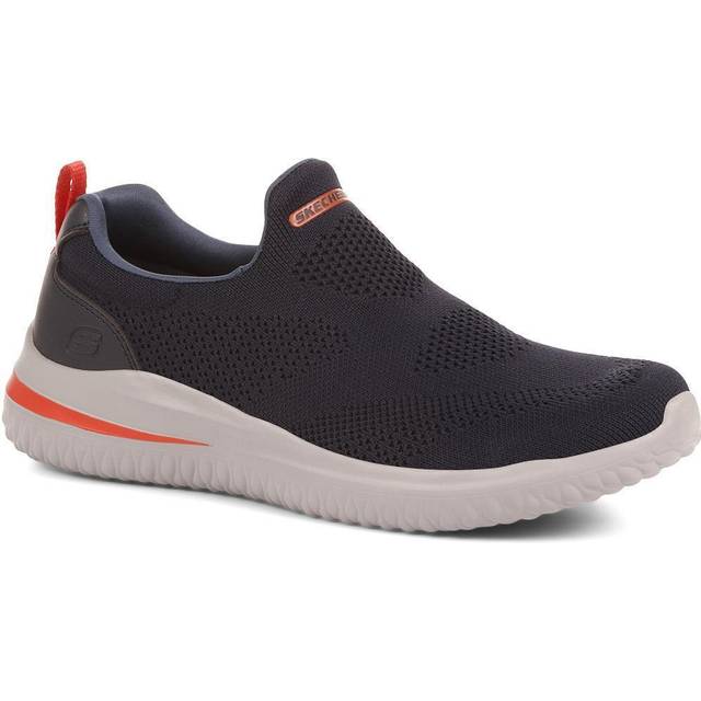 Skechers Herr Delson 3.0 Sneaker, Marinblå stickad syntetisk, 39.5 EU