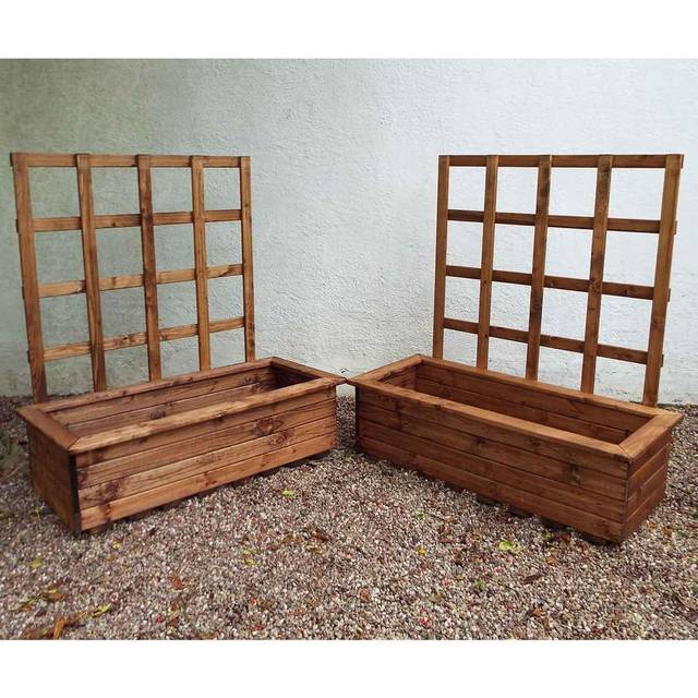 Charles Taylor - Kensington (Trellis) 2pc Large Trough Set - W109 x D41 x H135 - Fully Assembled
