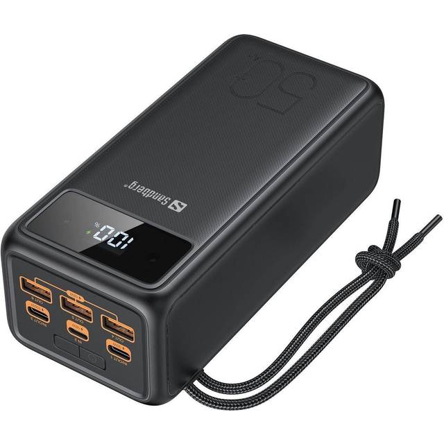 Sandberg Active - Strömförsörjningsbank - 50000 mAh - 185 Wh - 5 A - 3 utdatakontakter (USB) - på kabel: USB-C