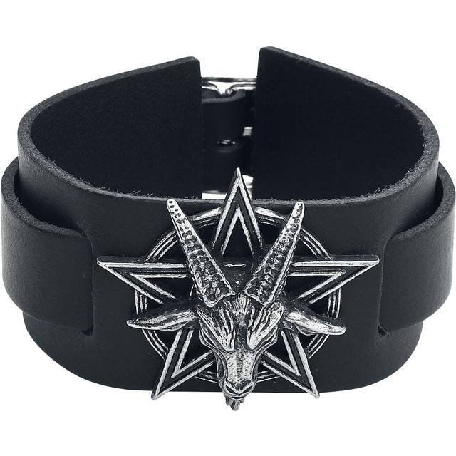 Alchemy Gothic - Gothic Leather Bracelet - Baphomet - for Men - black - Standard