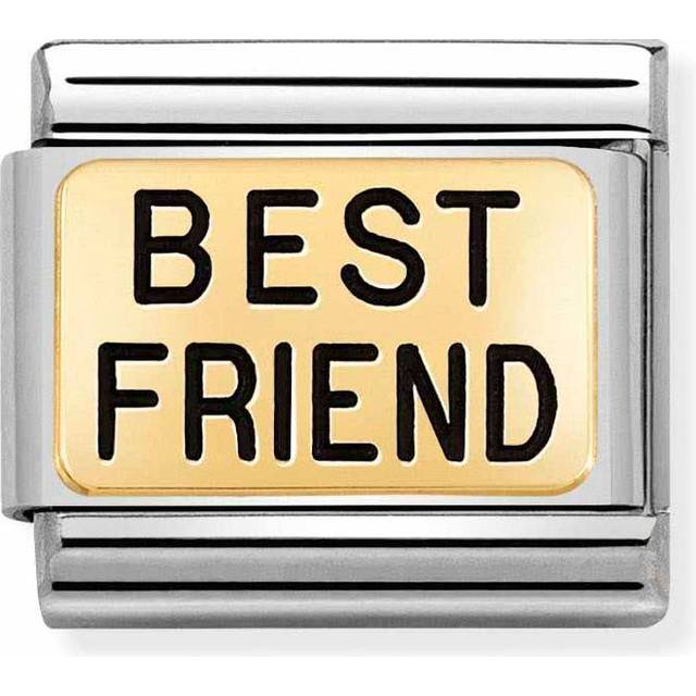 Nomination Composable Classic Gold Best Friend Charm - Silver,Gold,Black - 0.9 x 1.0cm