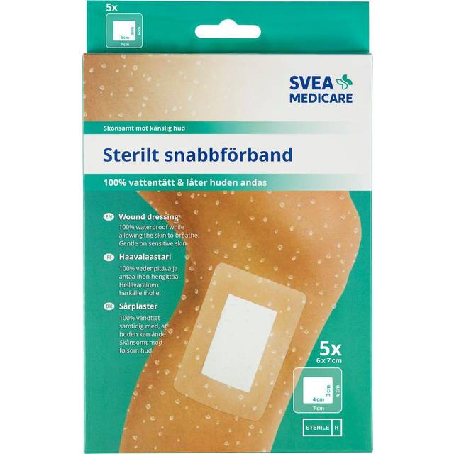 Svea Medicare Sterilt snabbförband 6 x 7 cm, 5 st