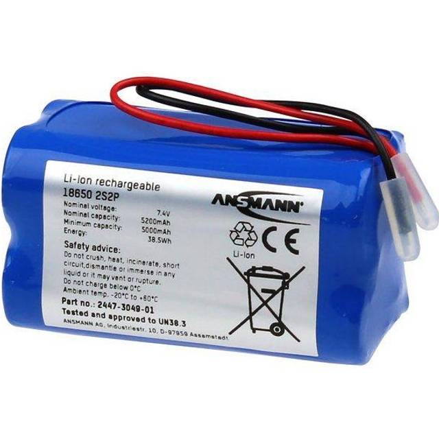 1 Pack - Ansmann 2447-3049-01 Battery Pack Li-ion 2S2P 7.4V 5.2Ah Block