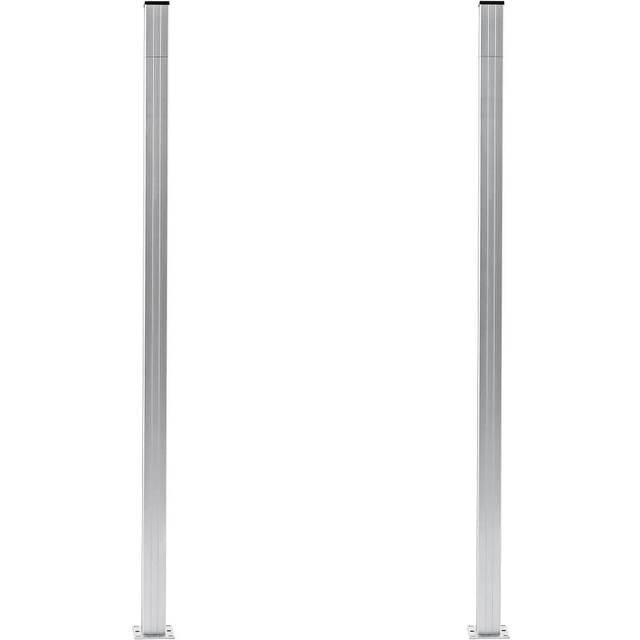 vidaXL Staketstolpar 2 st aluminium 185 cm
