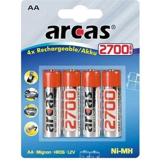 Arcas LR06/AA Genopladelige batterier 2700 mAh - Bedste genopladelige batterier - Techii.dk