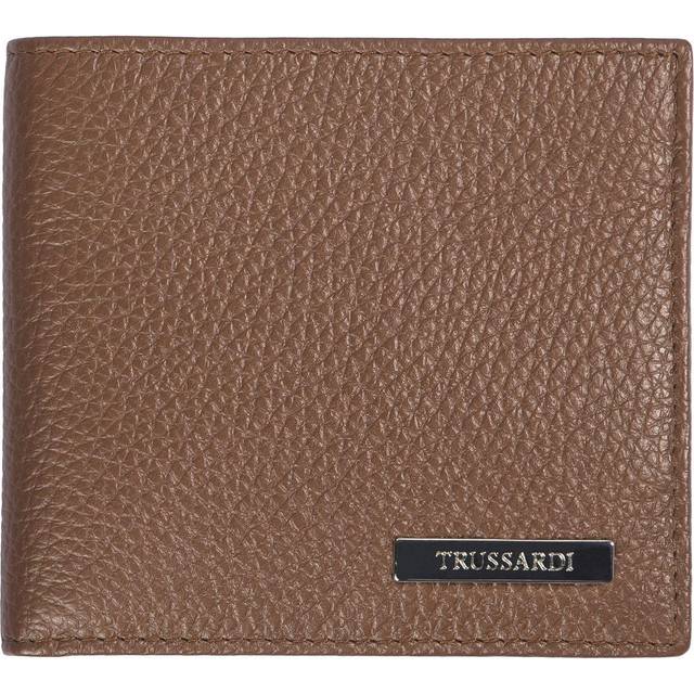 Trussardi, Accessoarer, Herr, ONE Size, Läder, Läderplånbok med boköppning - brown (ONE SIZE)