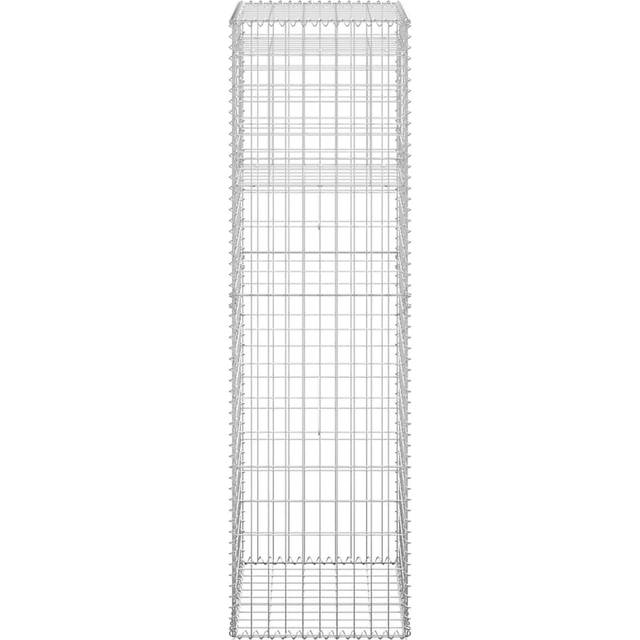 vidaXL Gabion Basket Posts 2 pcs 50x50x180 cm Iron - Silver