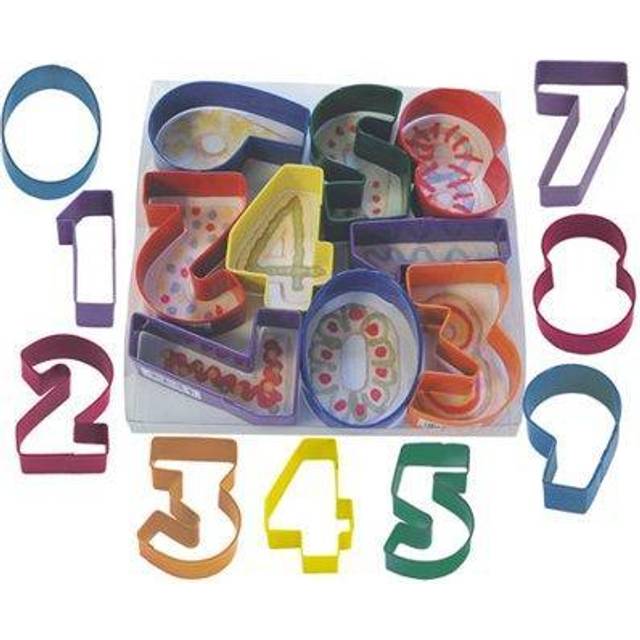 "R&M International Numbers 3"""" Cookie Cutters  Assorted Colors  9-Piece Set"
