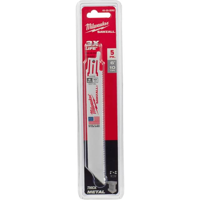 Milwaukee 48005092 Universal Sawzall 150mm 10TPI Blades - 5pk